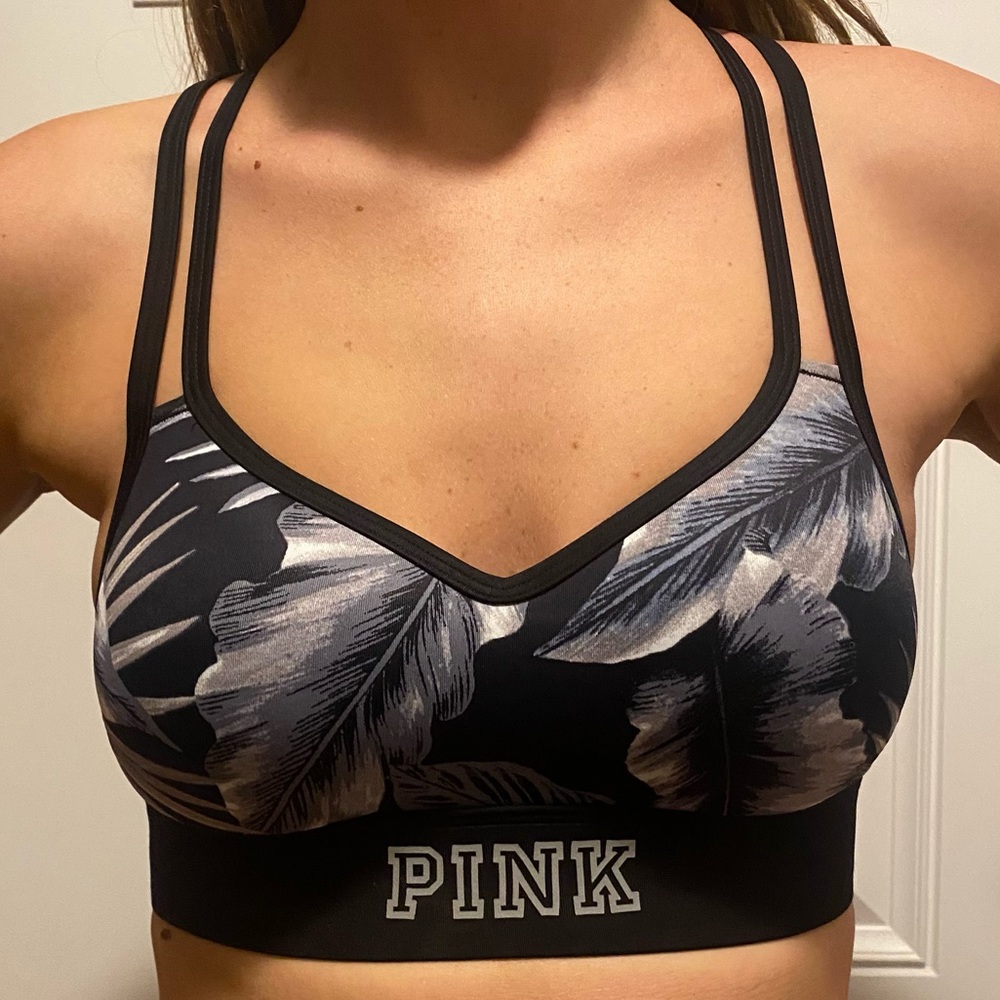 PINK Ladder Back Wireless Push Up Ultimate Sports Bra